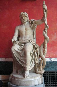Tanrı Apollon'un şifacı oğlu Tanrı Asklepiosa.